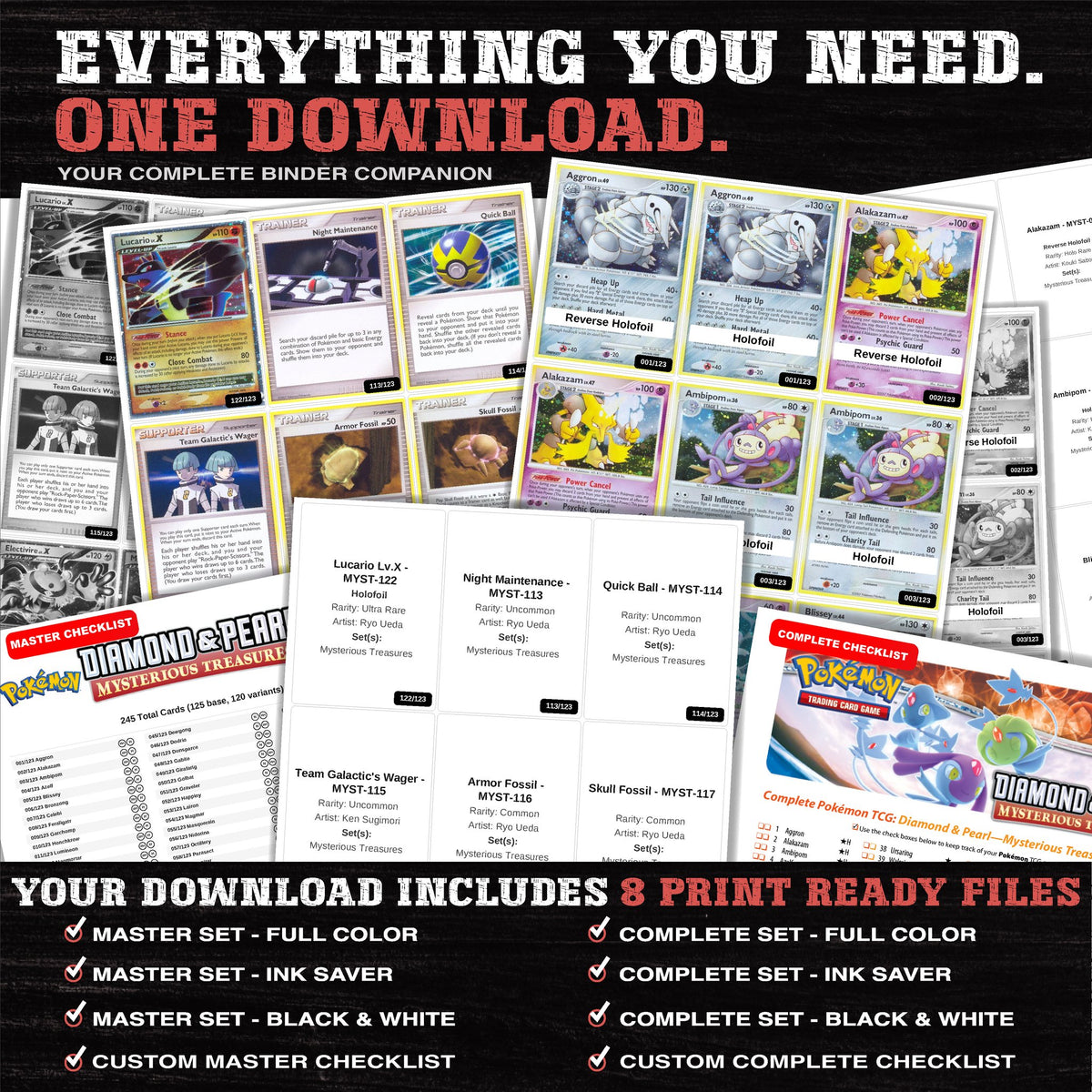Everything included in the Mysterious Treasures placeholder download - 8 PDF files