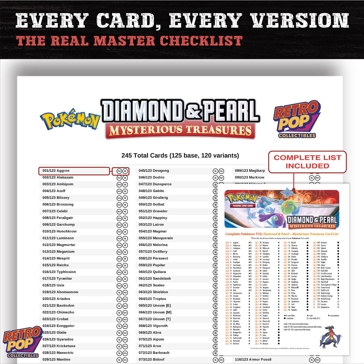 Mysterious Treasures Pokemon card checklist PDF preview
