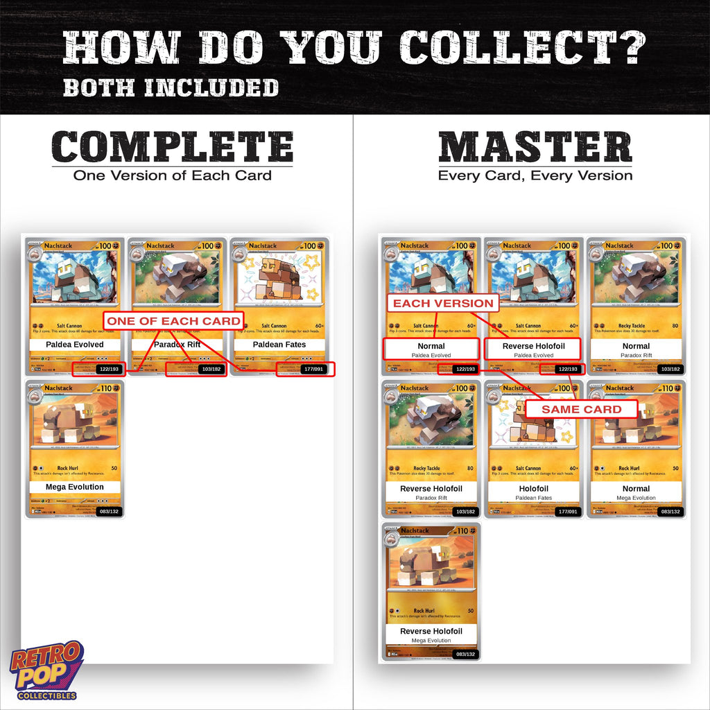 Complete Set vs Master Set versions of the Naclstack binder placeholders