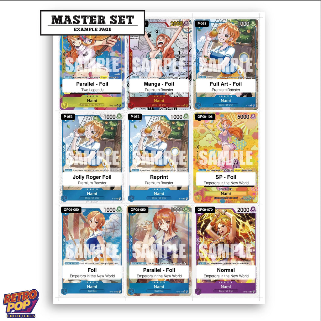 Printed Nami One Piece placeholders in binder - real photo 3