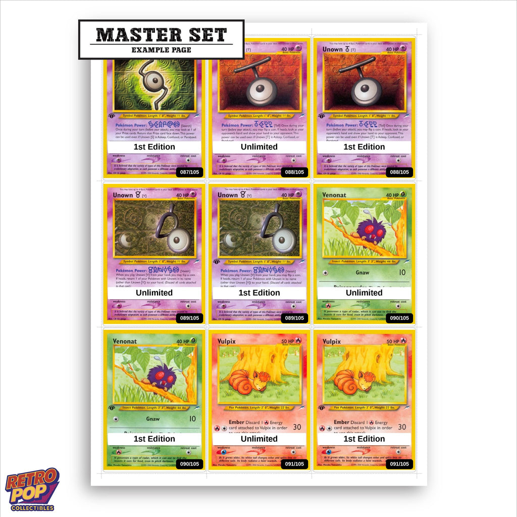 Printed Neo Destiny placeholders in binder - real photo 1