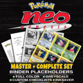 Neo Genesis Pokemon binder placeholders printable PDF - includes Lugia