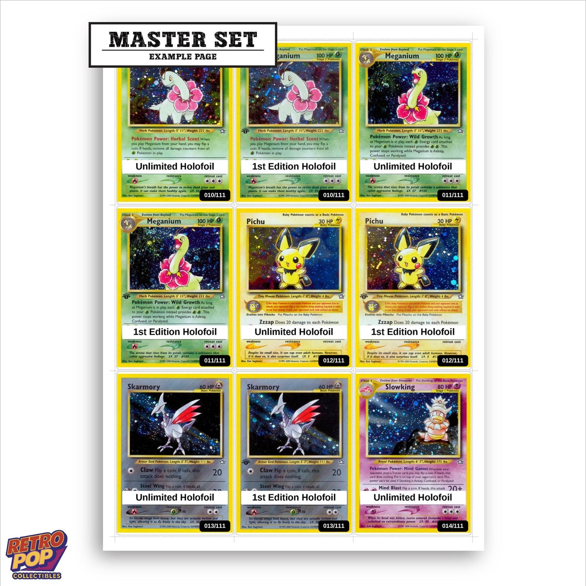 Printed Neo Genesis placeholders in binder - real photo 1