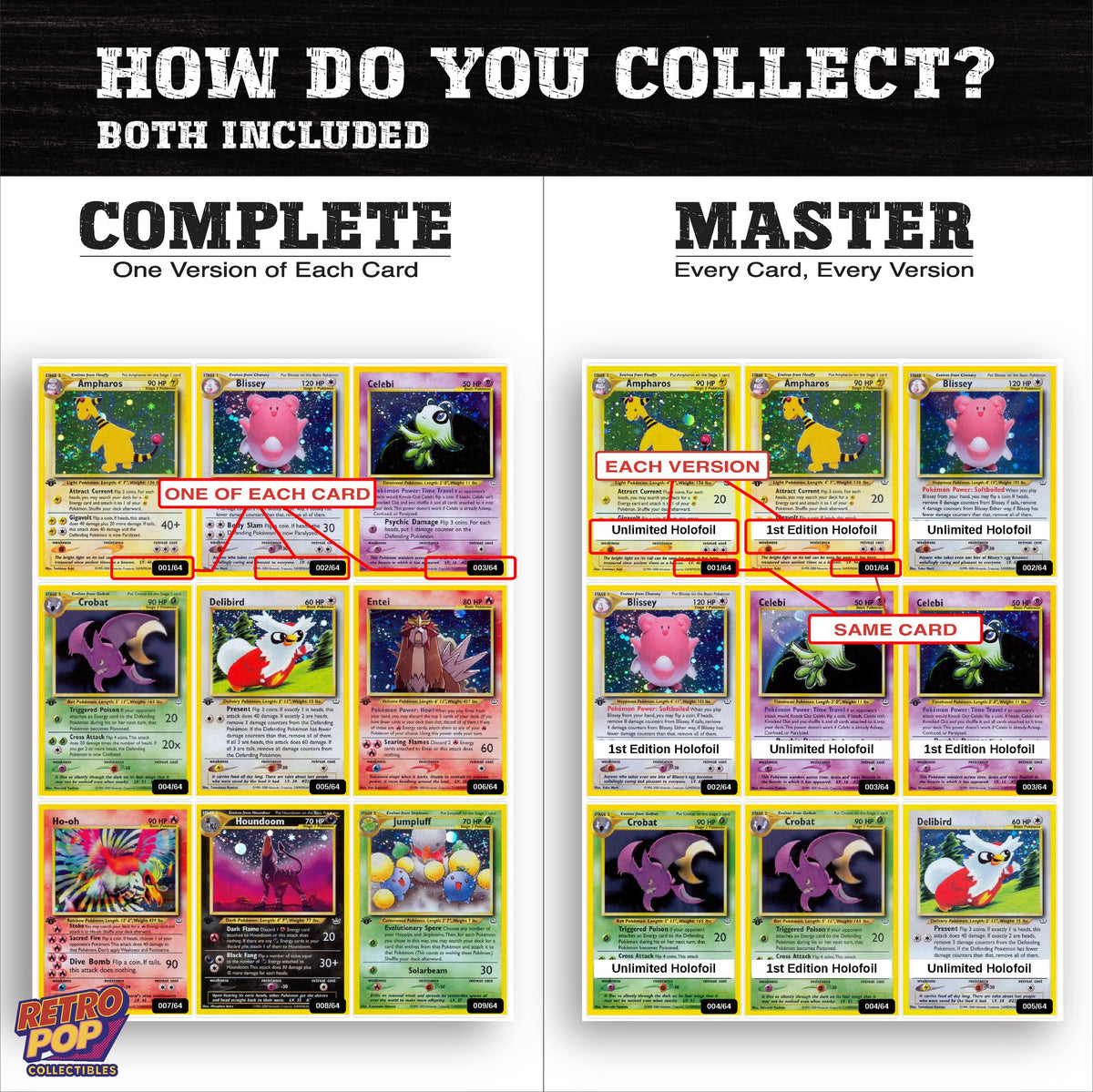 Complete Set vs Master Set versions of Neo Revelation binder placeholders