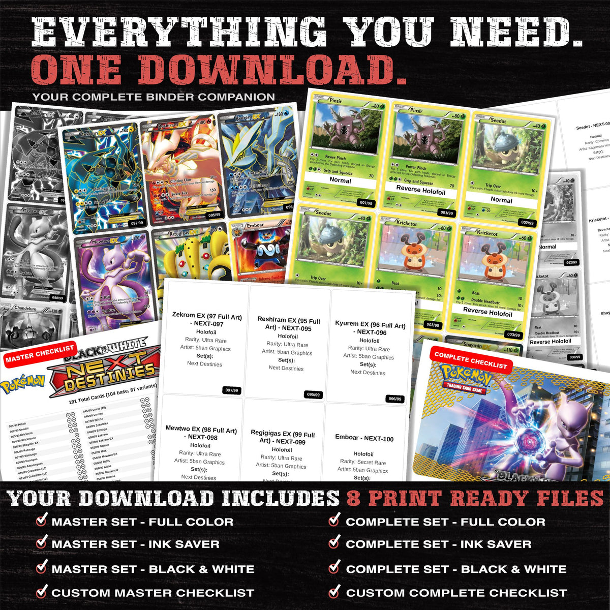 Everything included in the Next Destinies placeholder download - 8 PDF files