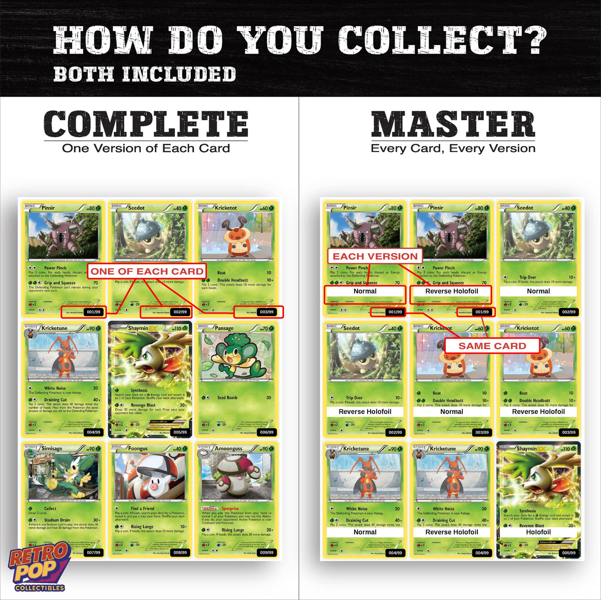 Complete Set vs Master Set versions of Next Destinies binder placeholders