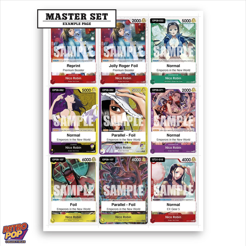 Printed Nico Robin One Piece placeholders in binder - real photo 1