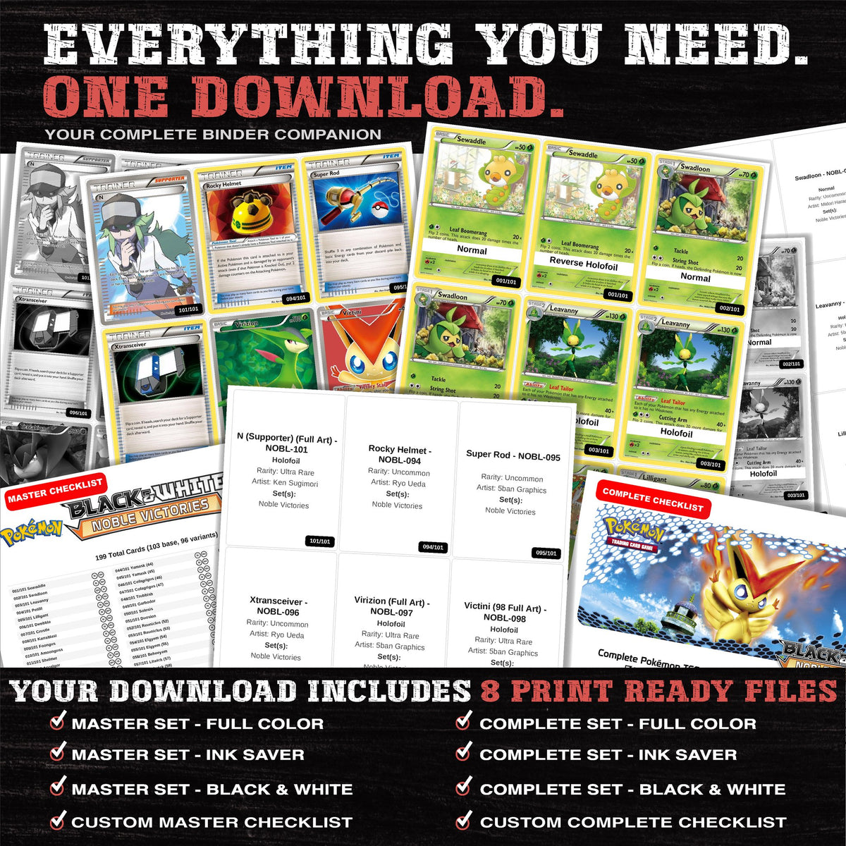 Everything included in the Noble Victories placeholder download - 8 PDF files