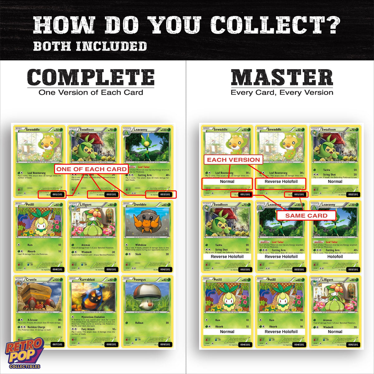 Complete Set vs Master Set versions of Noble Victories binder placeholders