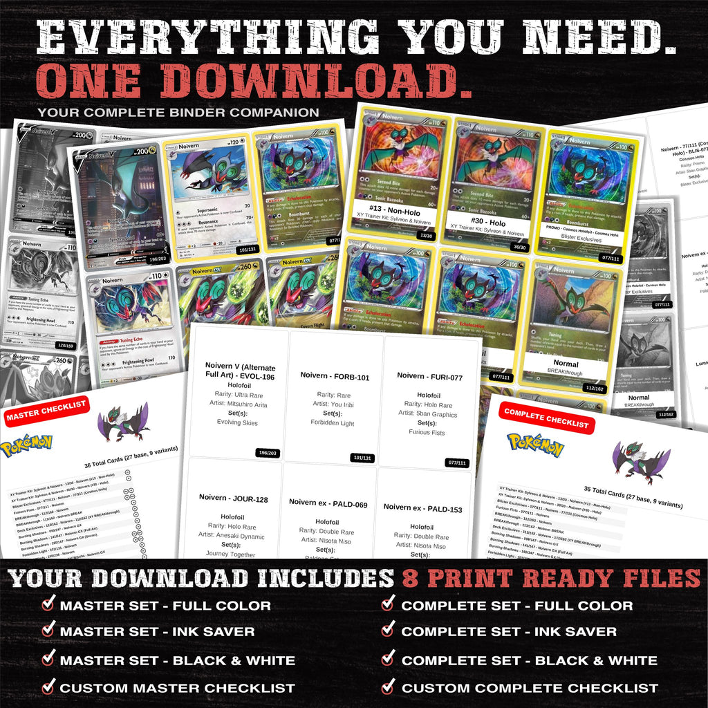 Everything included in the Noivern master set download - 8 PDF files
