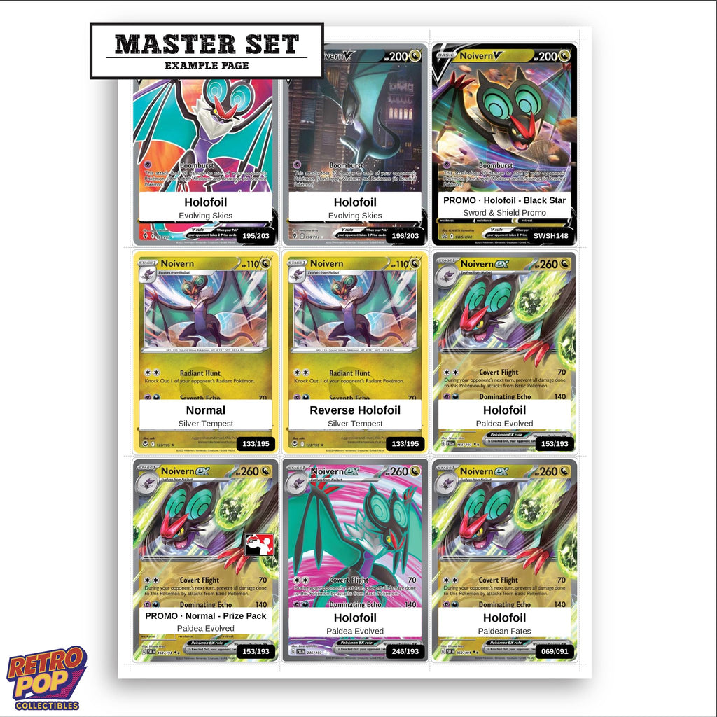 Printed Noivern Pokemon placeholders in binder - real photo 3