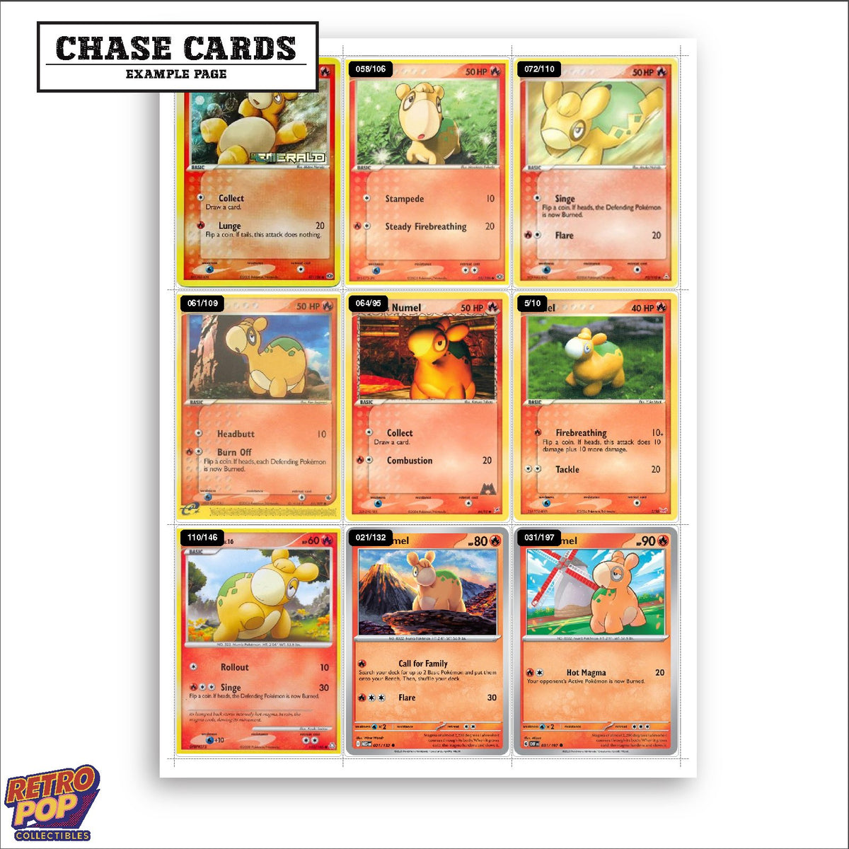 Printed Numel Pokemon placeholders in binder - real photo 2