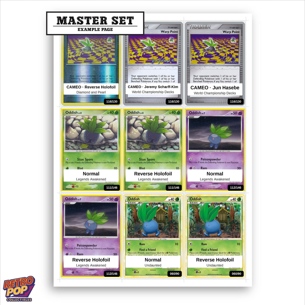 Printed Oddish Pokemon placeholders in binder - real photo 1