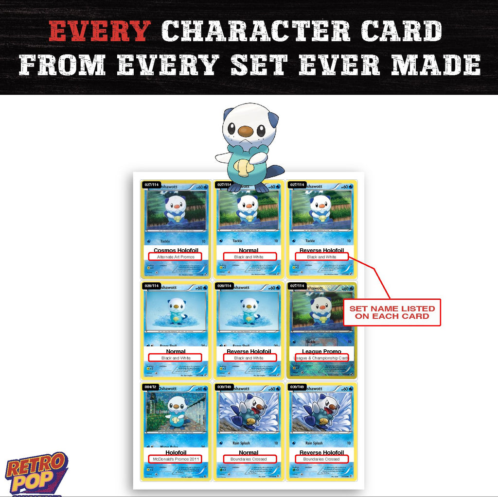Oshawott card collection preview - every set Oshawott appears in