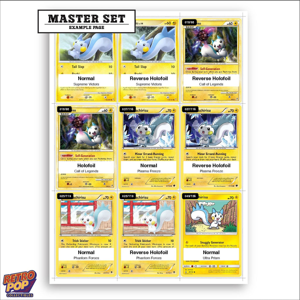 Printed Pachirisu Pokemon placeholders in binder - real photo 3