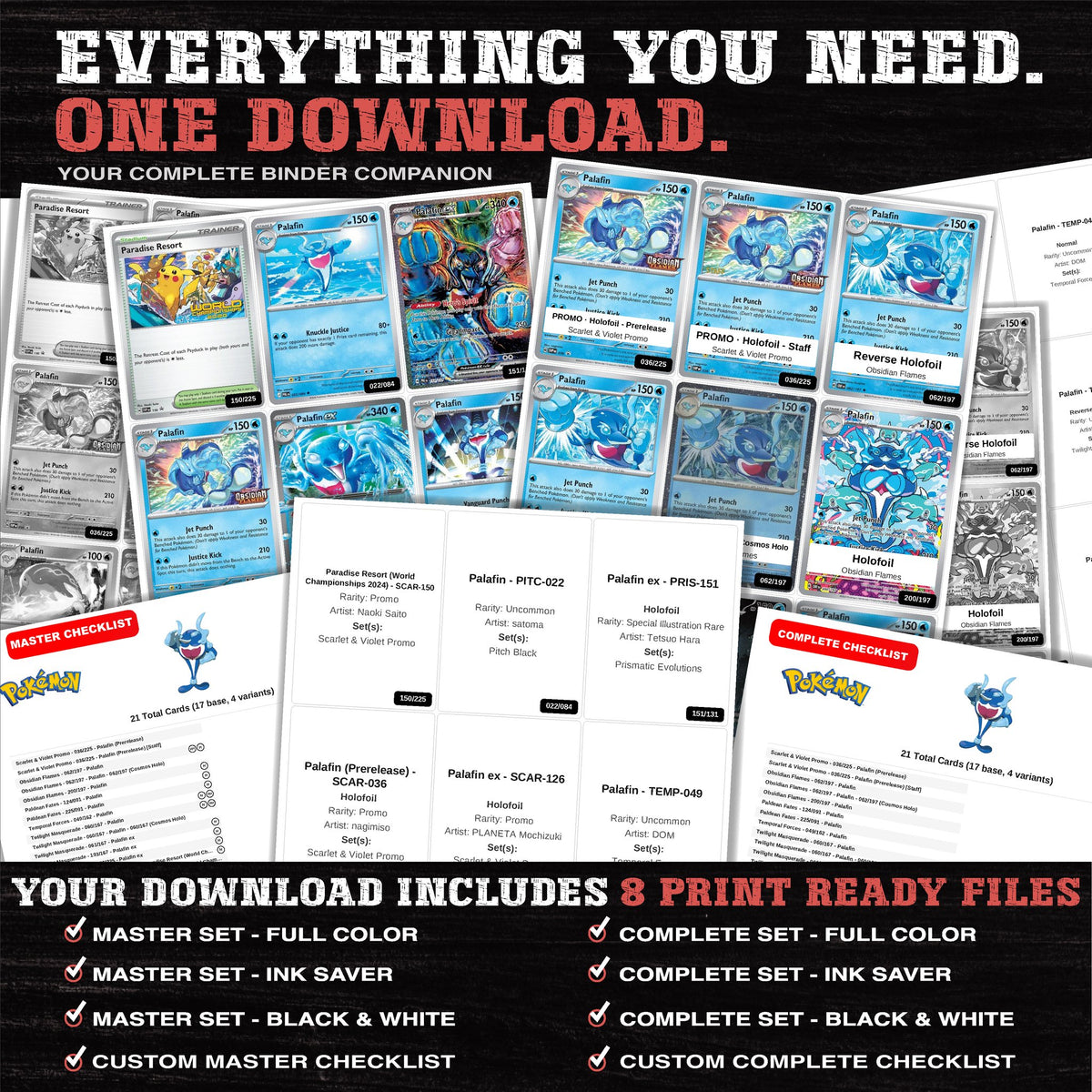 Everything included in the Palafin master set download - 8 PDF files