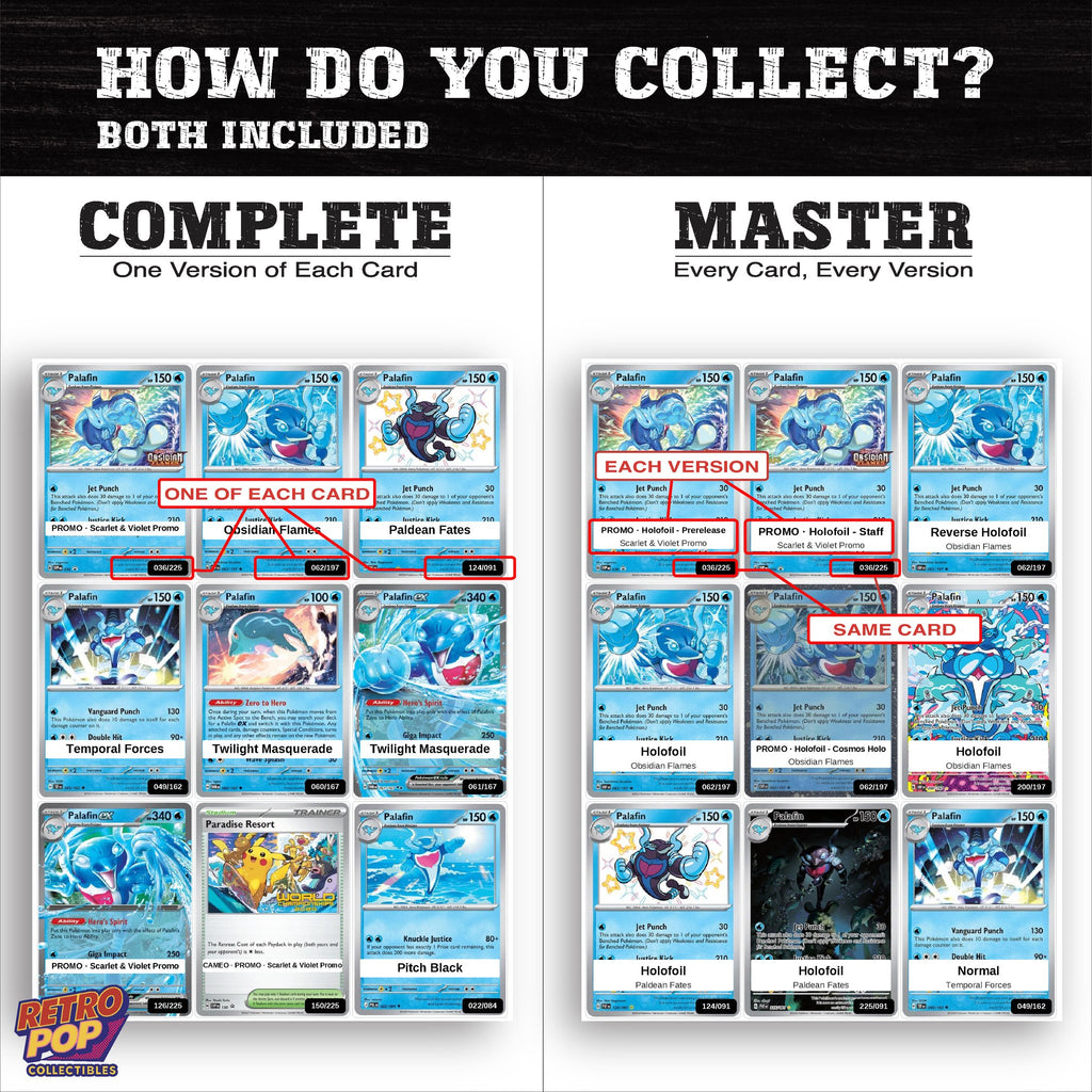 Complete Set vs Master Set versions of the Palafin binder placeholders