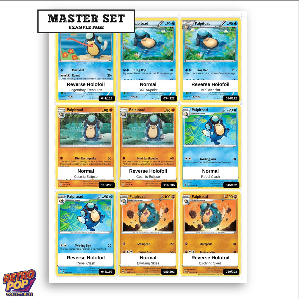 Printed Palpitoad Pokemon placeholders in binder - real photo 3