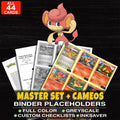 Every Pansear Pokemon card ever made - master set binder placeholders with Pansear