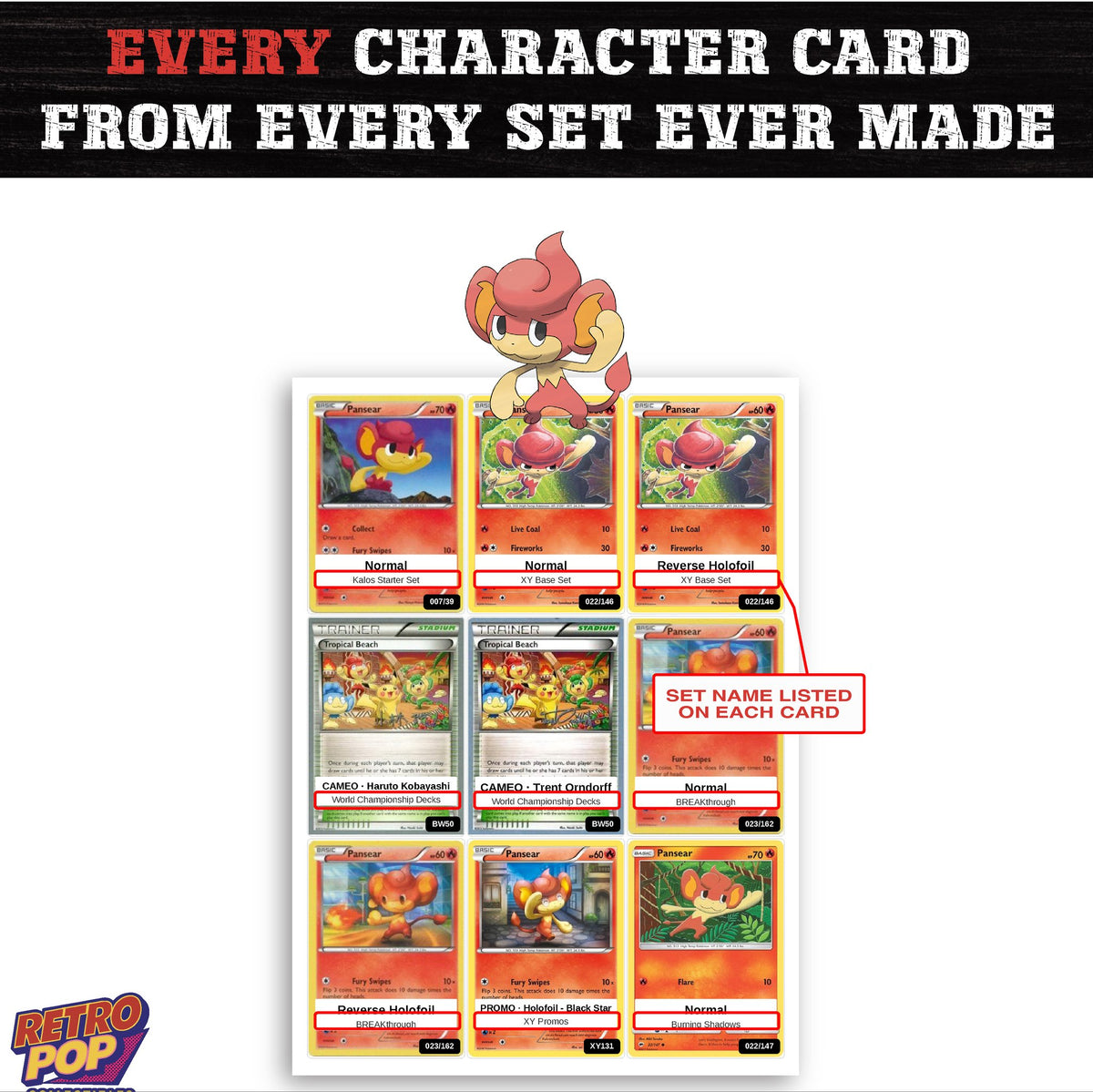 Pansear card collection preview - every set Pansear appears in