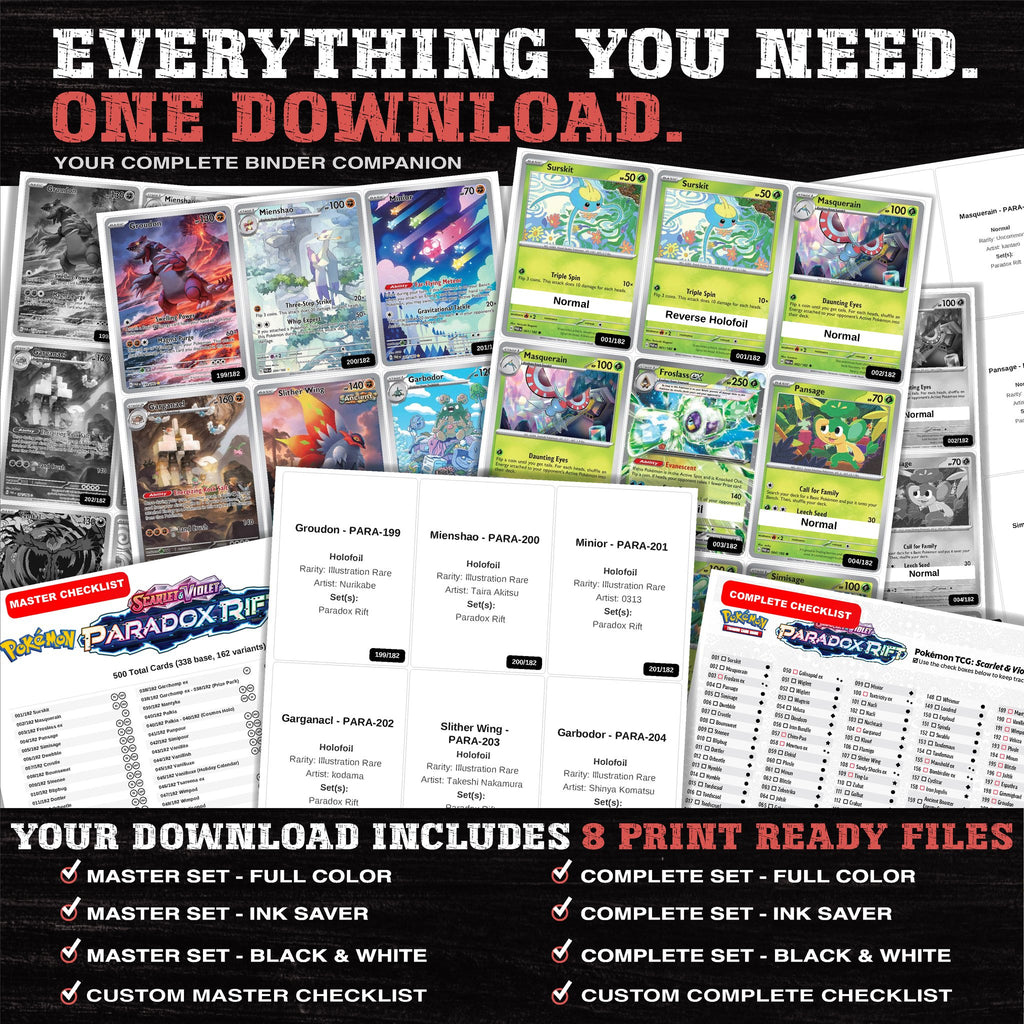 Everything included in the Paradox Rift placeholder download - 8 PDF files