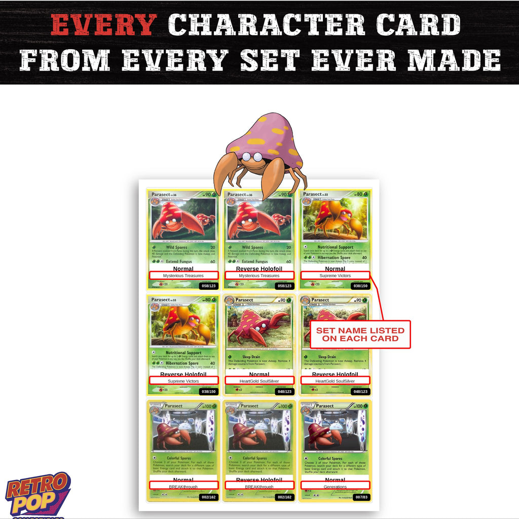 Parasect card collection preview - every set Parasect appears in