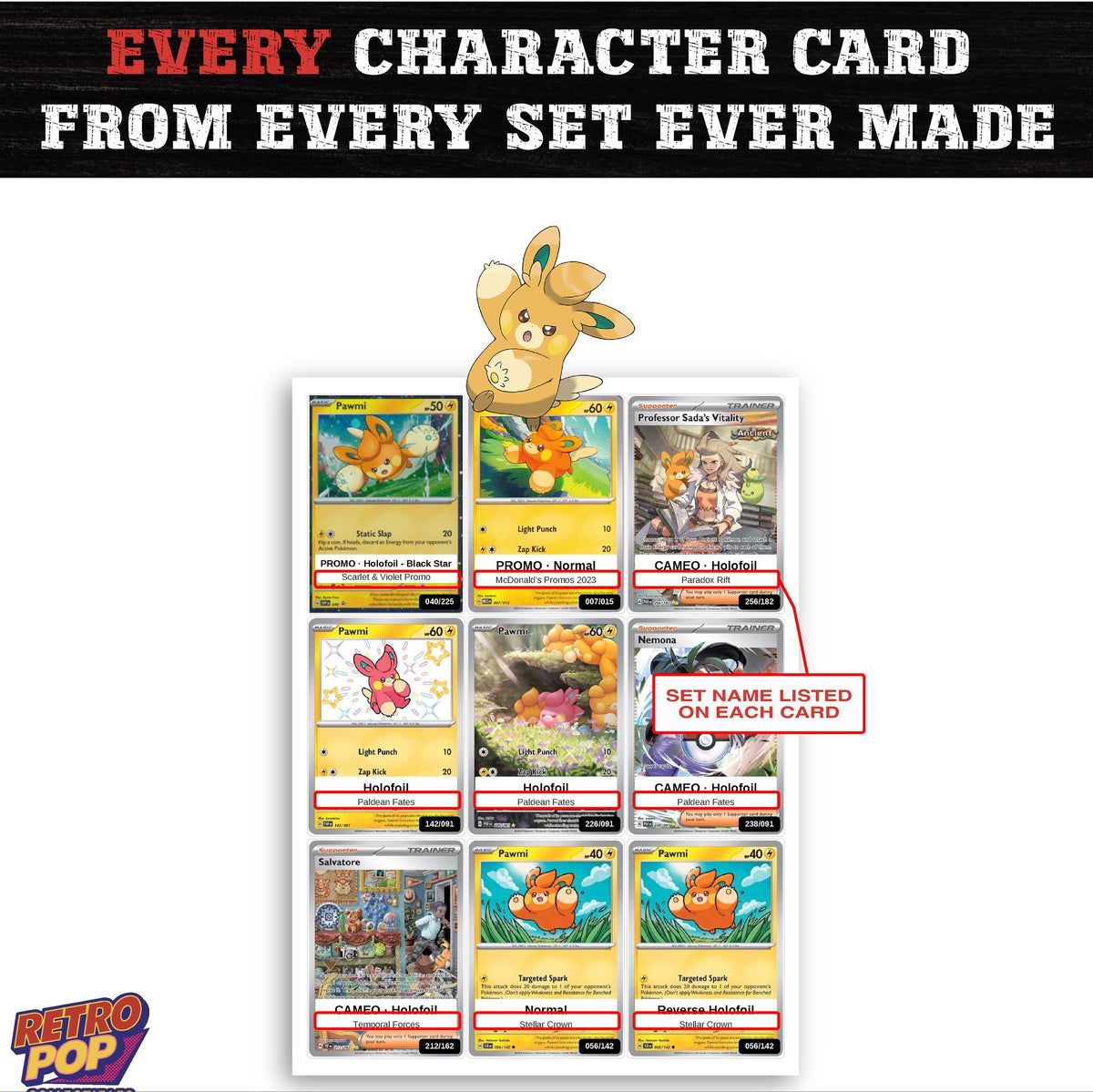 Pawmo card collection preview - every set Pawmo appears in