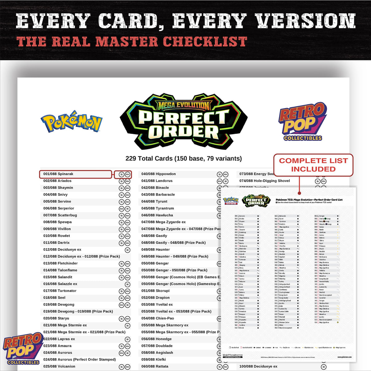 Perfect Order Pokemon card checklist PDF preview