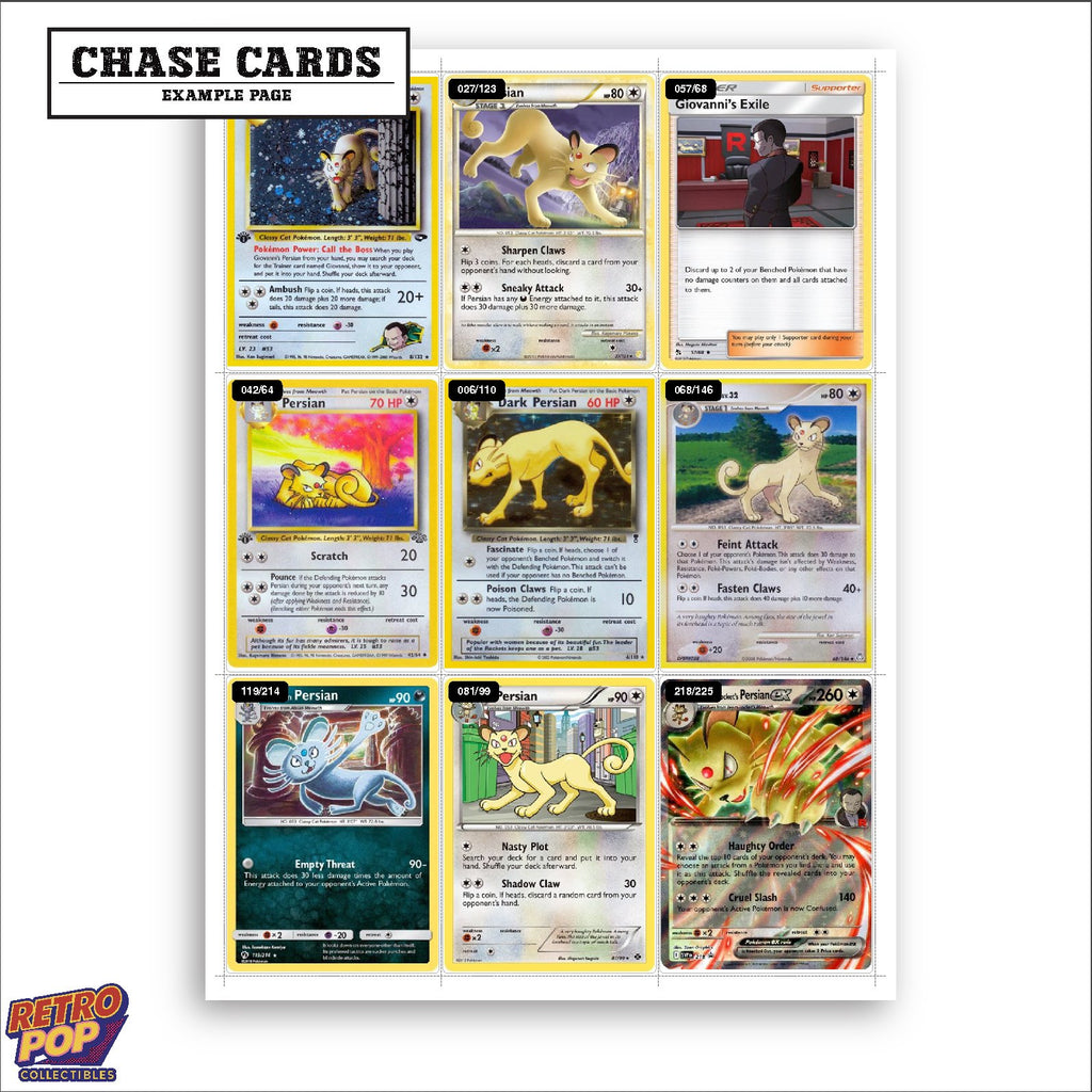 Printed Persian Pokemon placeholders in binder - real photo 2