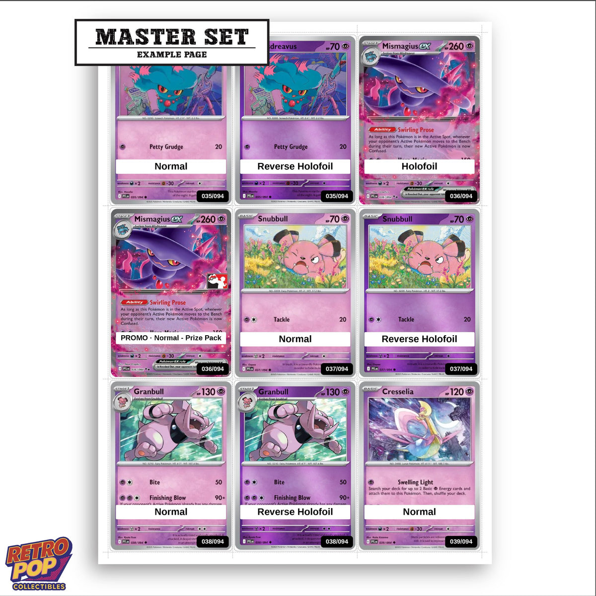 Printed Phantasmal Flames placeholders in binder - real photo 3