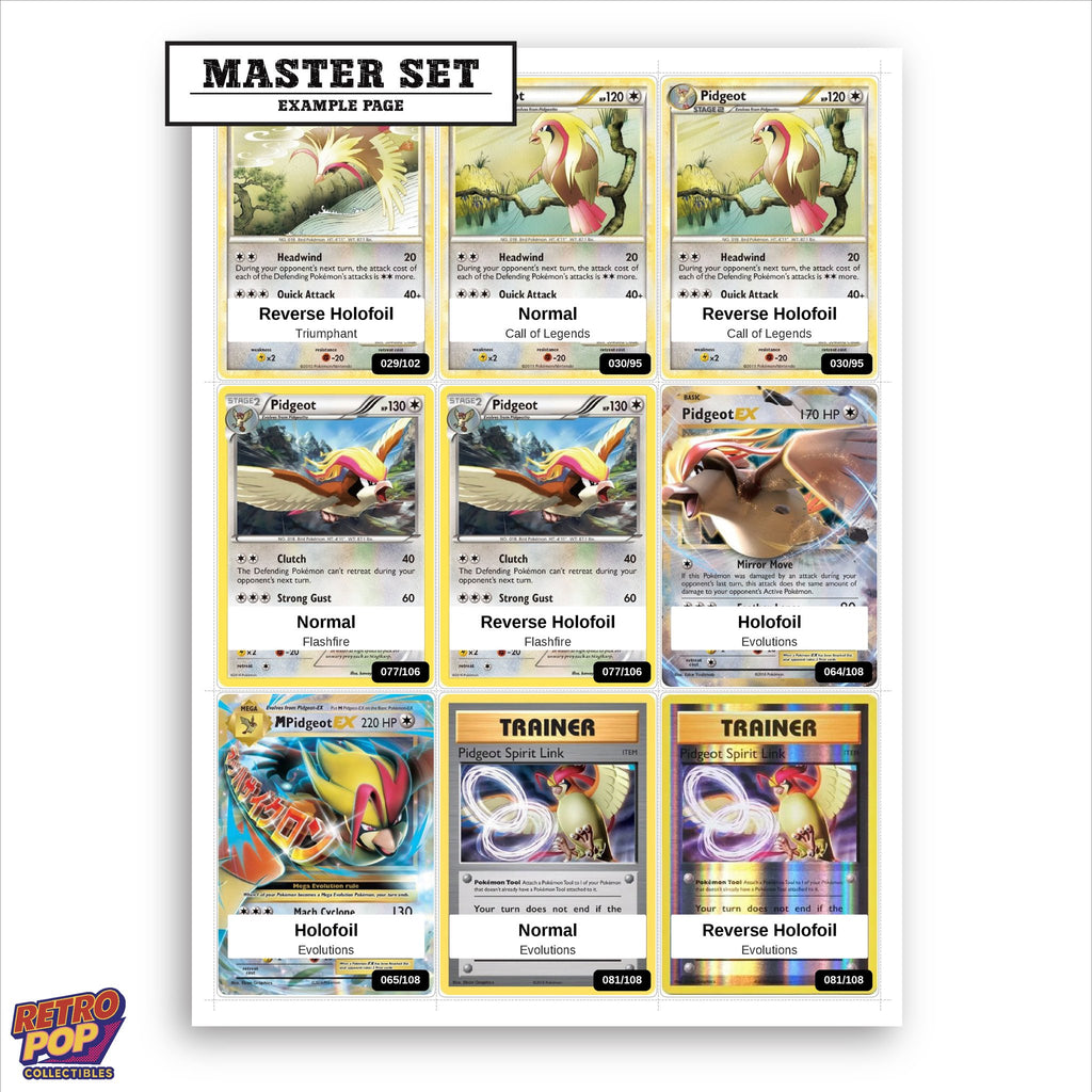 Printed Pidgeot Pokemon placeholders in binder - real photo 1