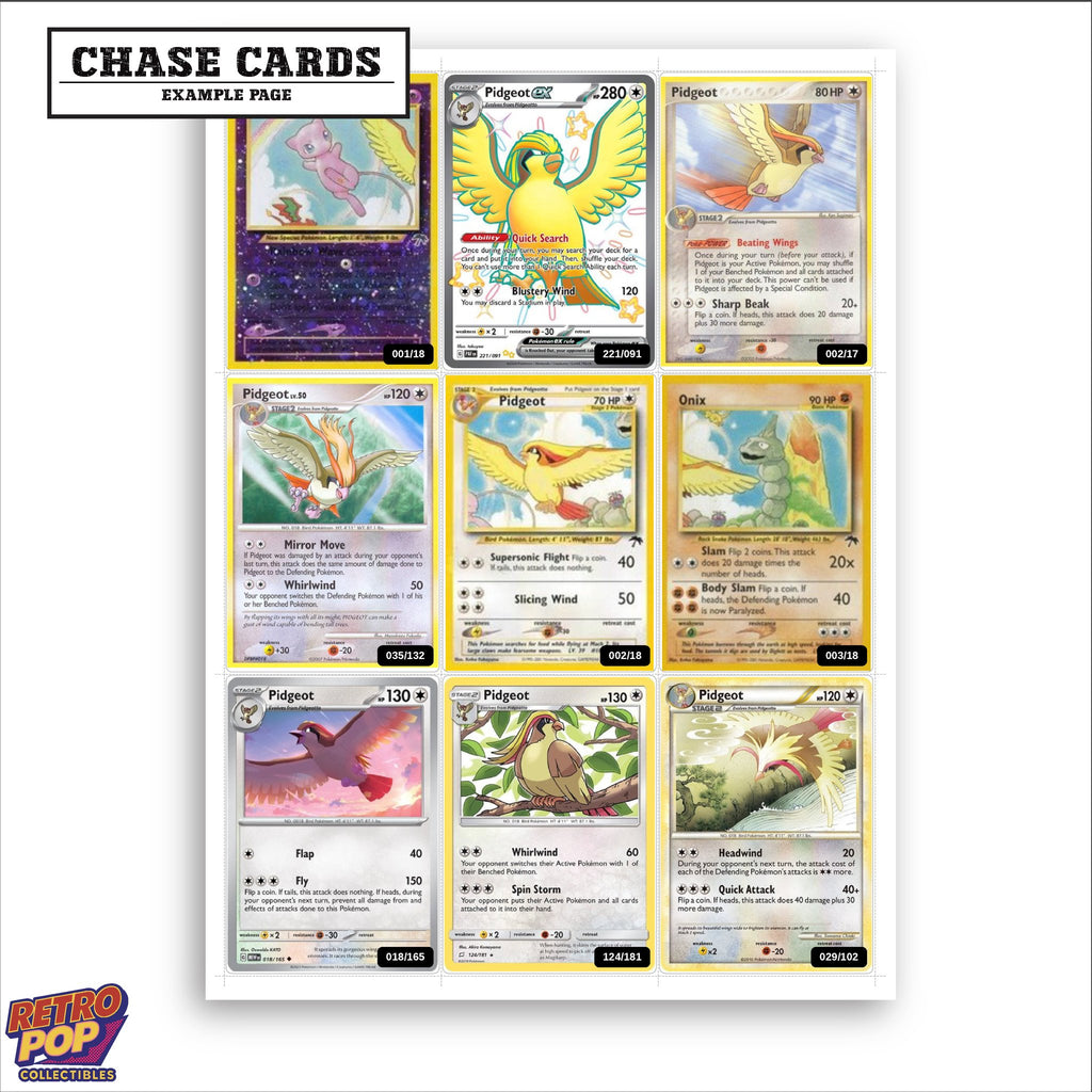 Printed Pidgeot Pokemon placeholders in binder - real photo 2
