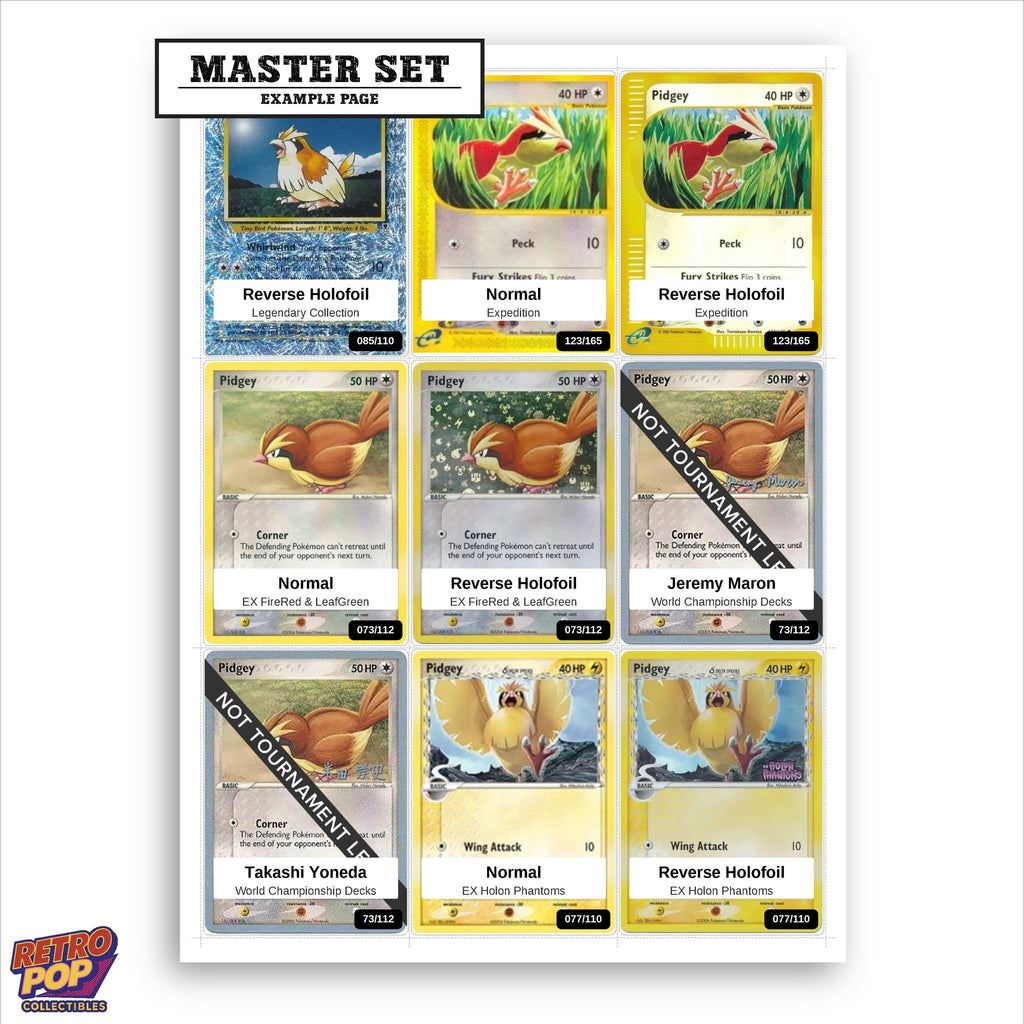 Printed Pidgey Pokemon placeholders in binder - real photo 1