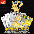 Every Pikachu Pokemon card ever made - master set binder placeholders with Pikachu Gold Star