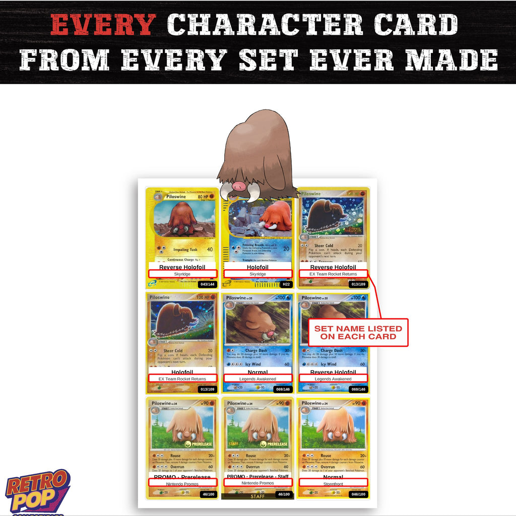 Piloswine card collection preview - every set Piloswine appears in