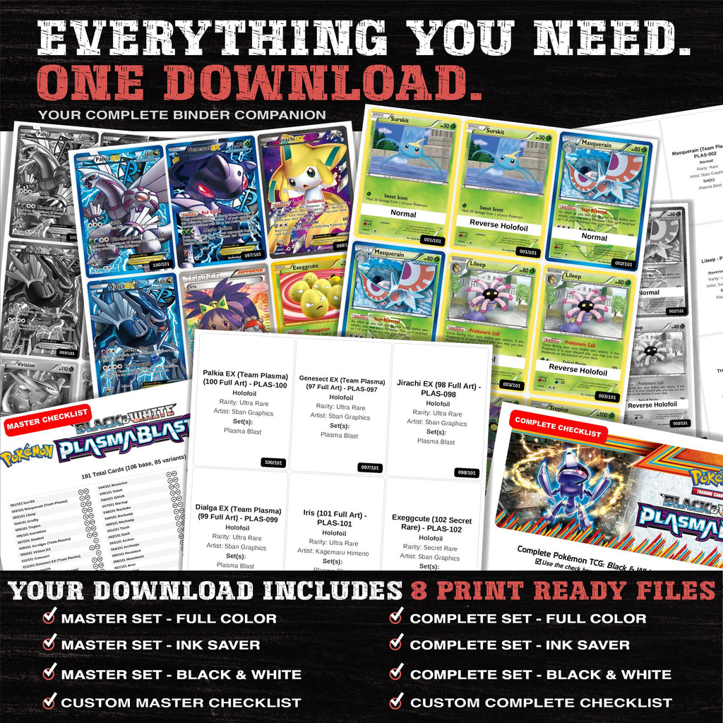 Everything included in the Plasma Blast placeholder download - 8 PDF files