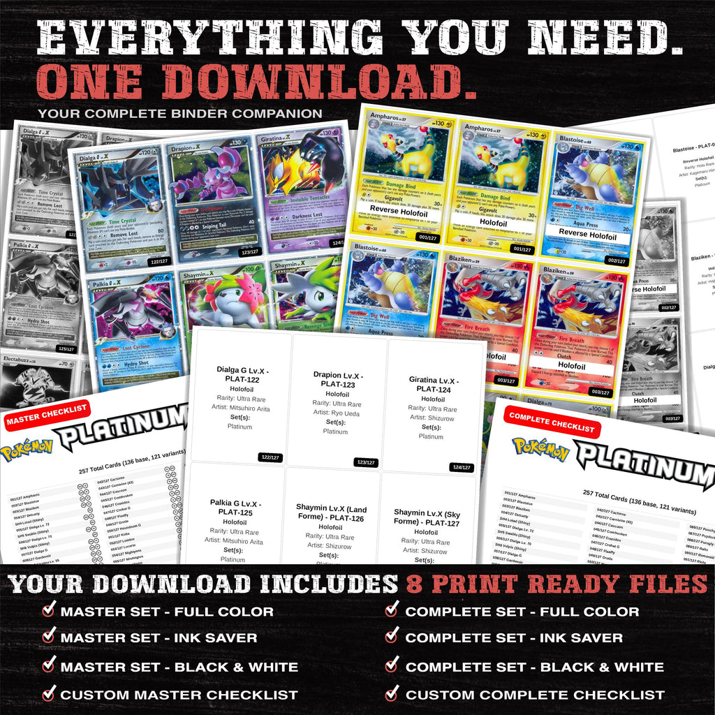 Everything included in the Platinum placeholder download - 8 PDF files