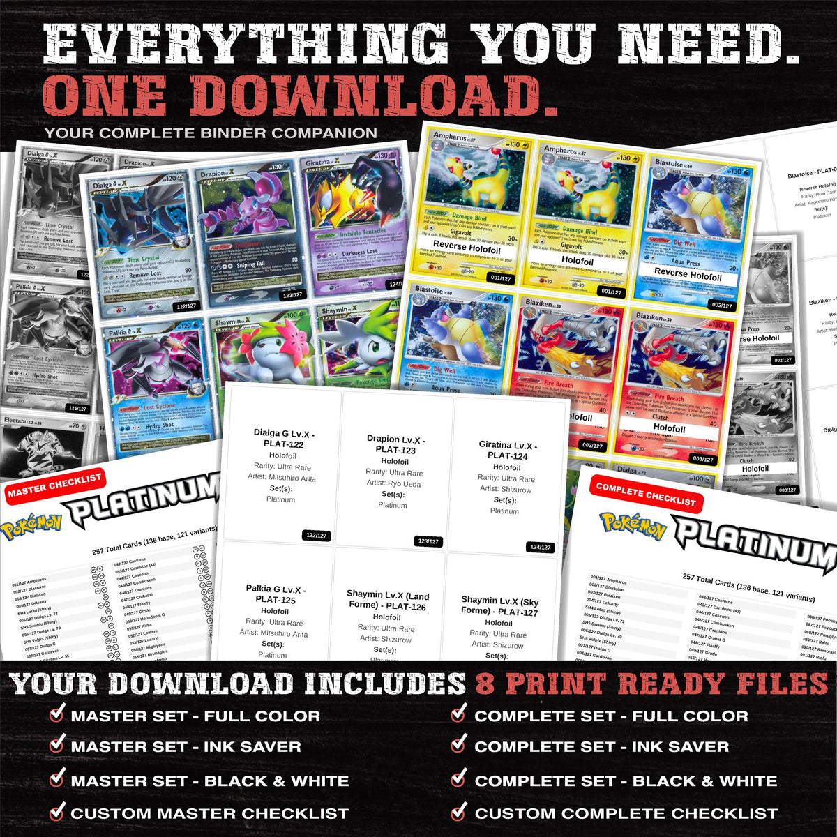 Everything included in the Platinum placeholder download - 8 PDF files