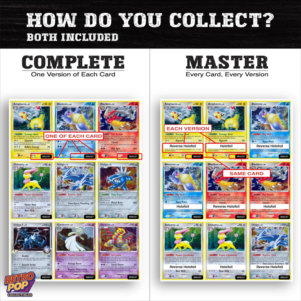 Complete Set vs Master Set versions of Platinum binder placeholders