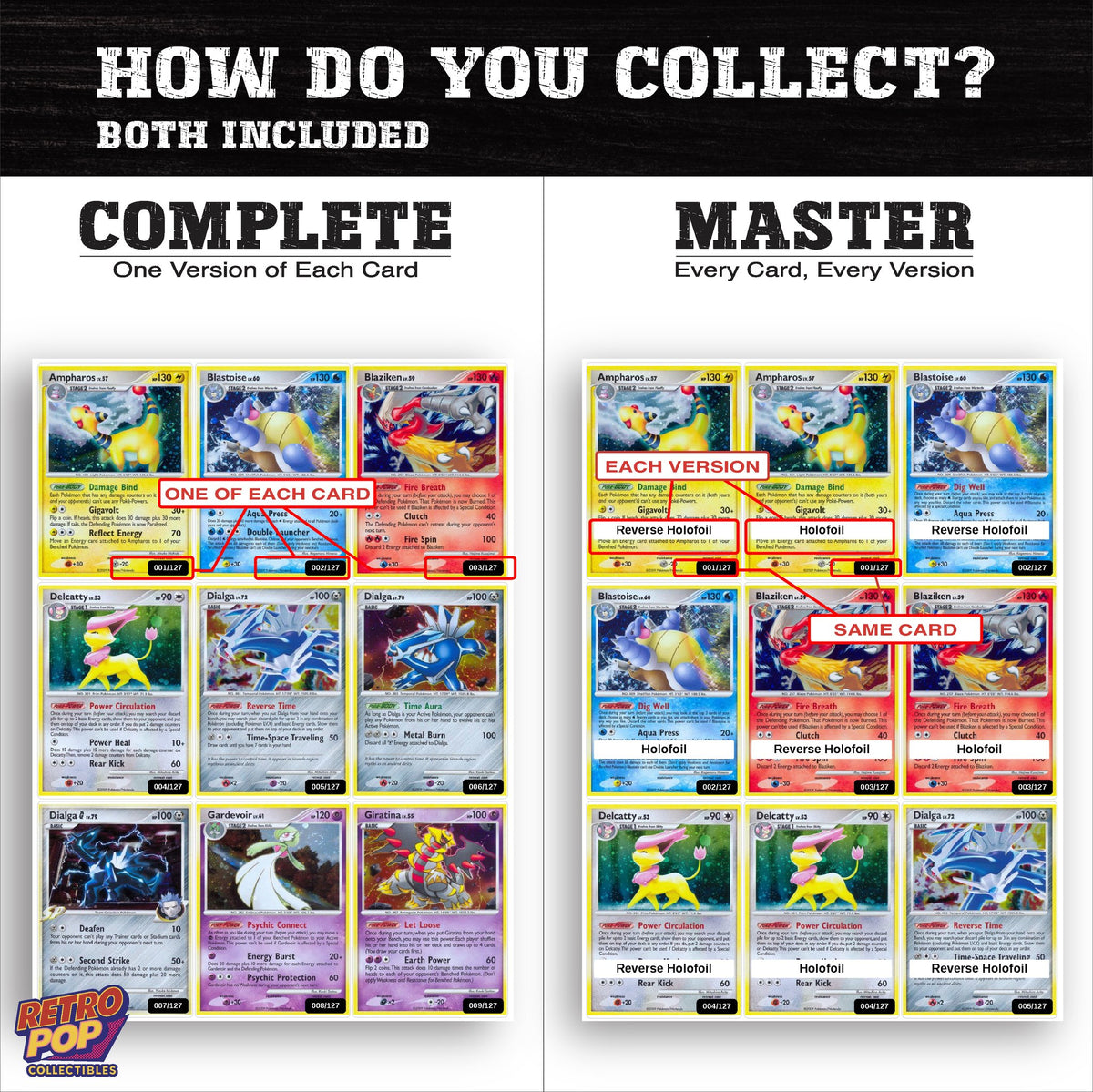 Complete Set vs Master Set versions of Platinum binder placeholders