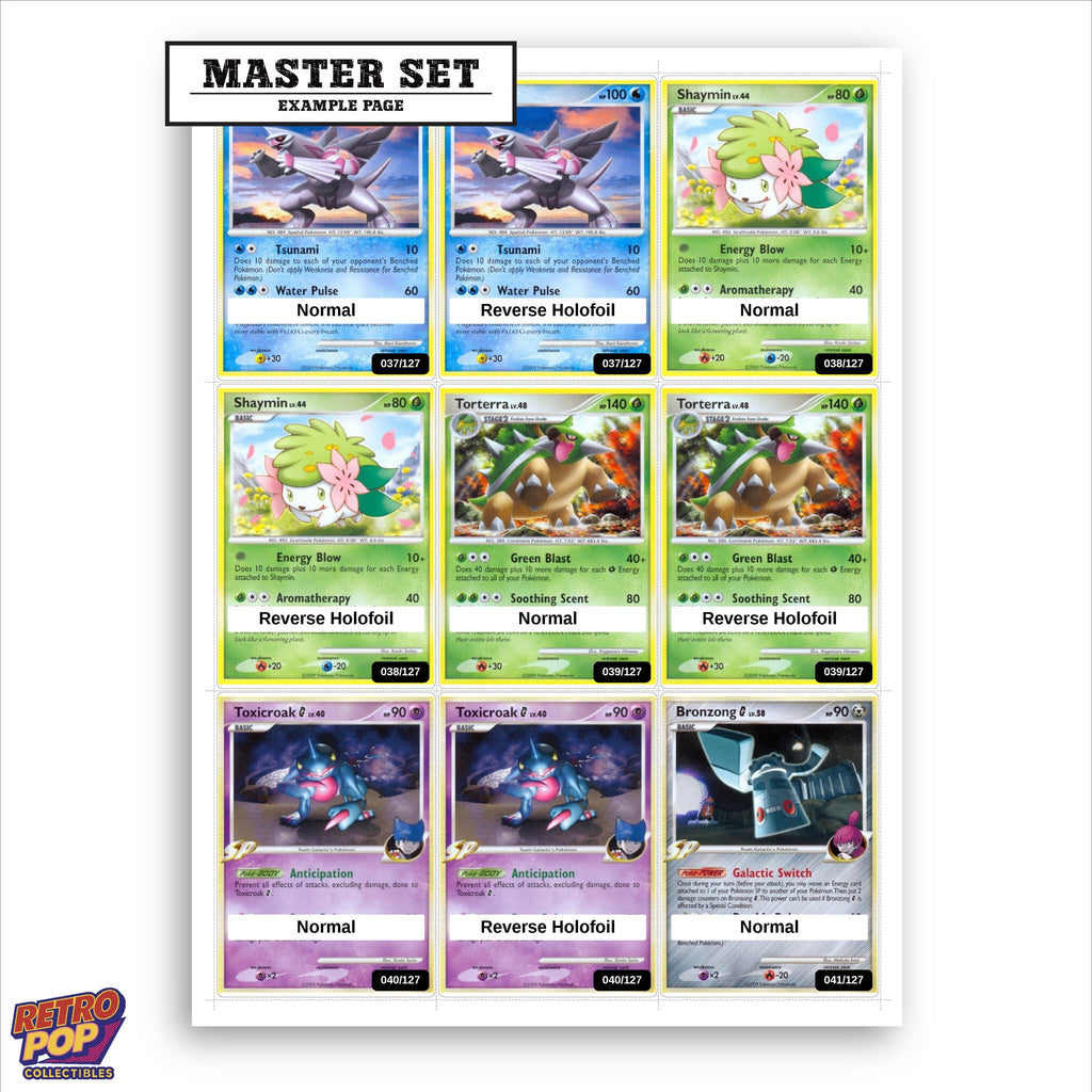 Printed Platinum placeholders in binder - real photo 1