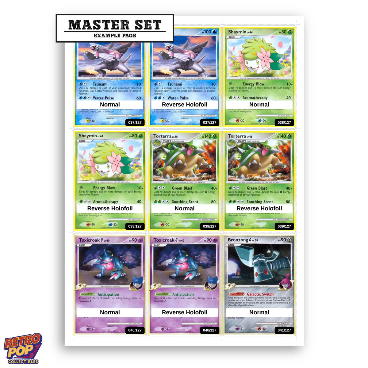 Printed Platinum placeholders in binder - real photo 1