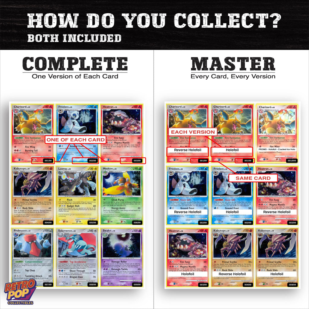 Complete Set vs Master Set versions of Platinum Arceus binder placeholders