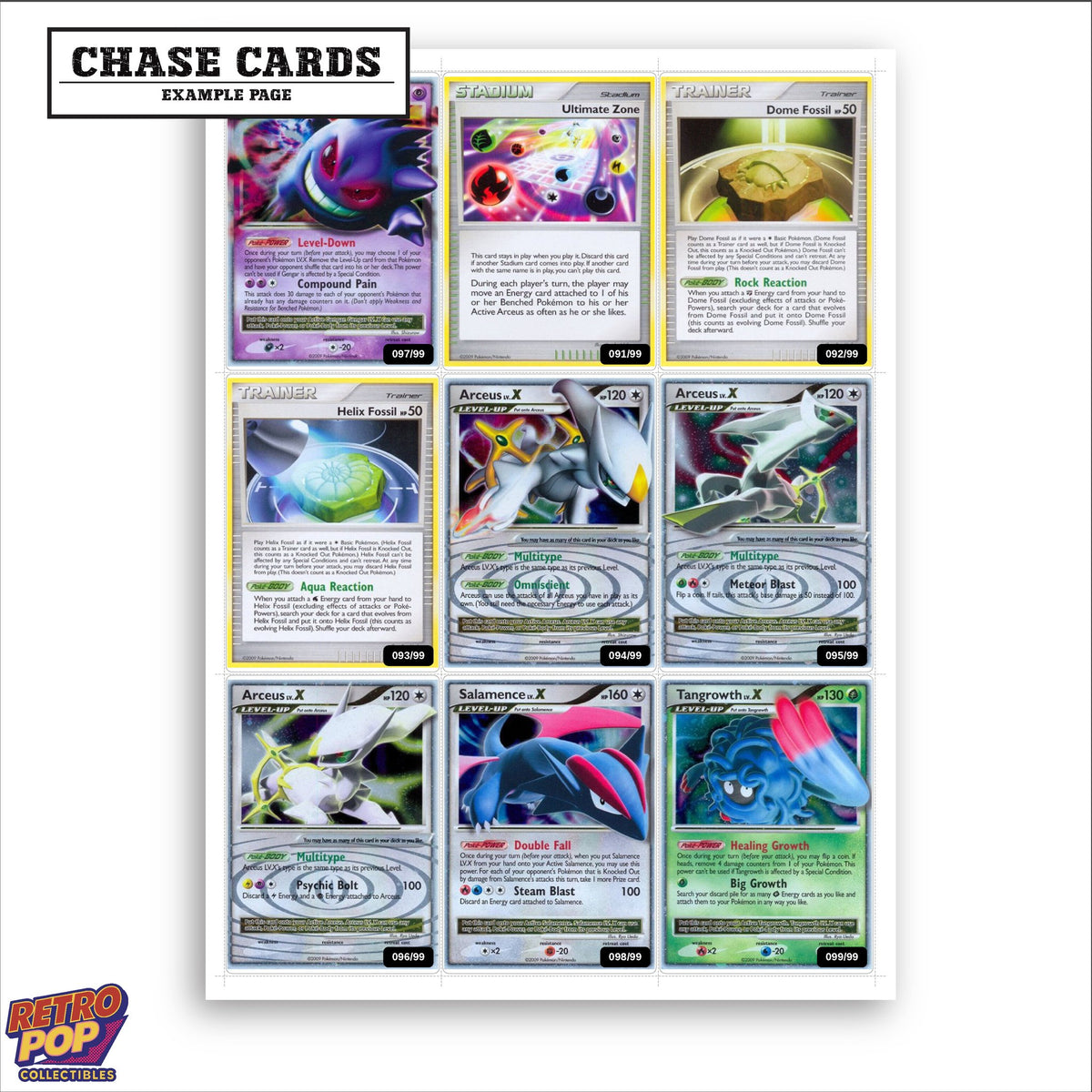 Printed Platinum Arceus placeholders in binder - real photo 2