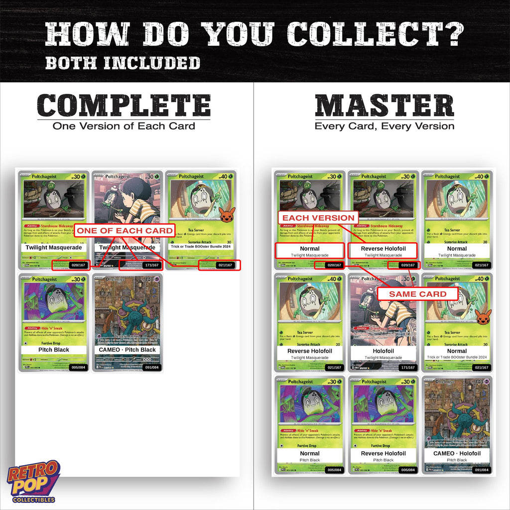 Complete Set vs Master Set versions of the Poltchageist binder placeholders