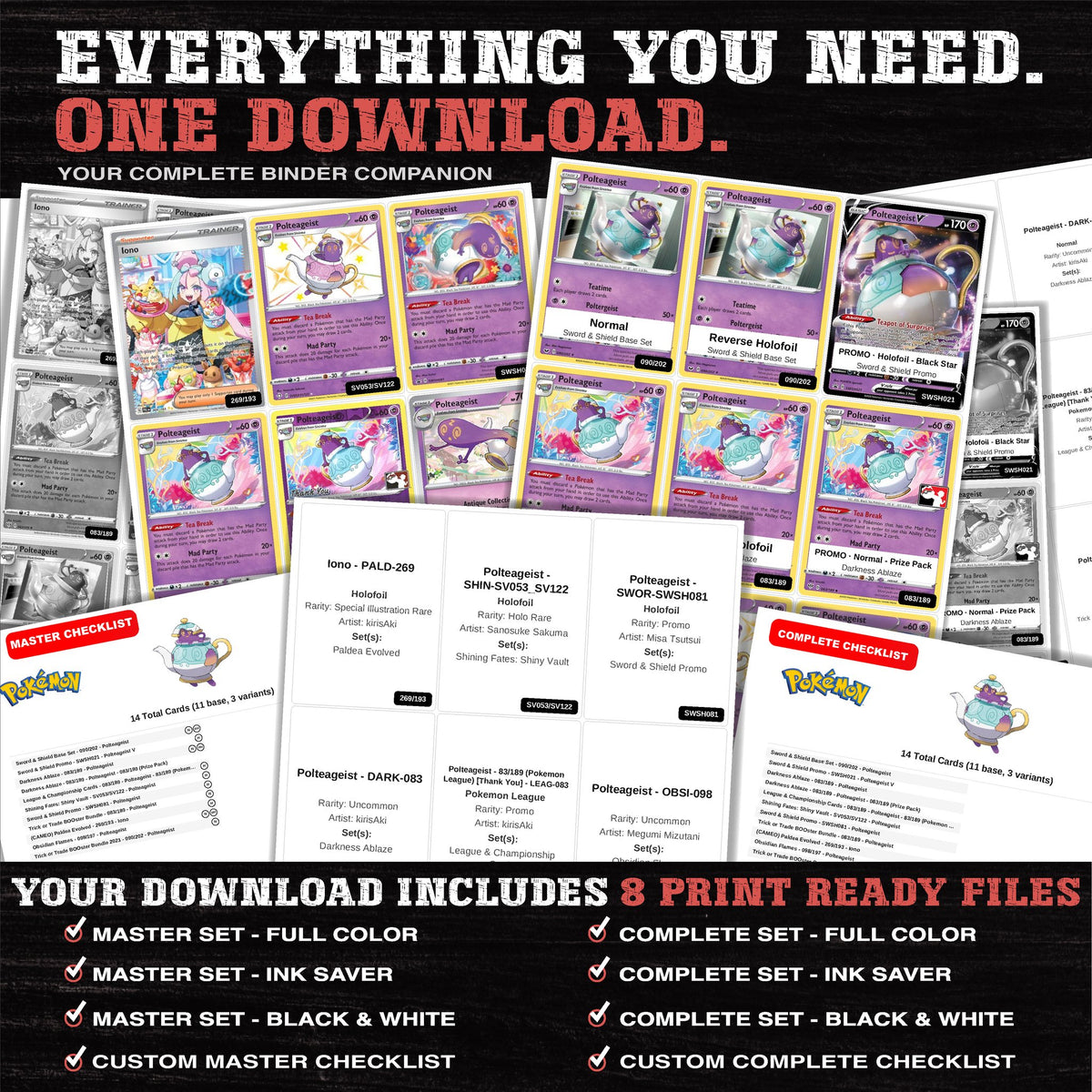 Everything included in the Polteageist master set download - 8 PDF files