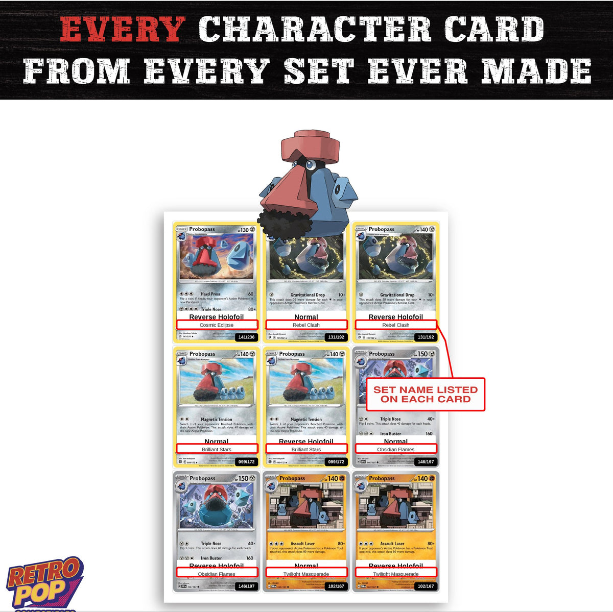 Probopass card collection preview - every set Probopass appears in