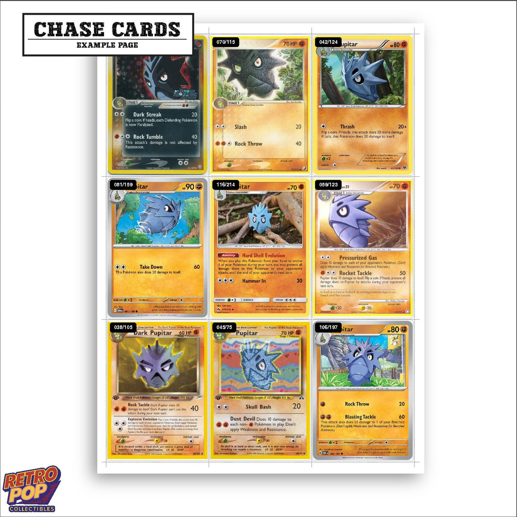 Printed Pupitar Pokemon placeholders in binder - real photo 2