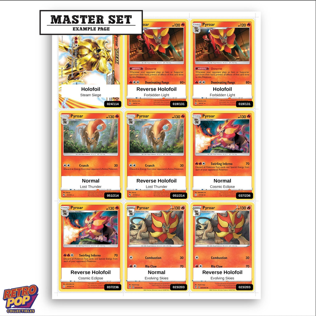 Printed Pyroar Pokemon placeholders in binder - real photo 3