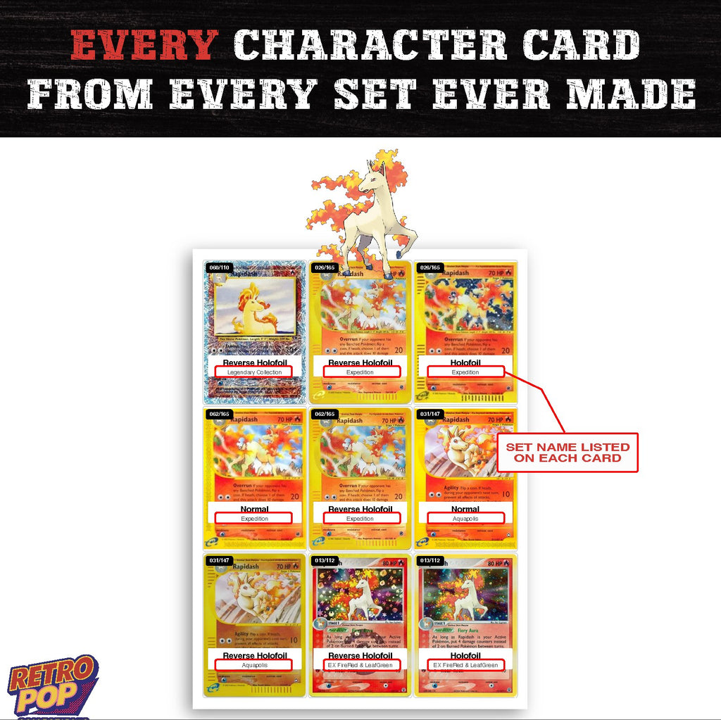 Rapidash card collection preview - every set Rapidash appears in